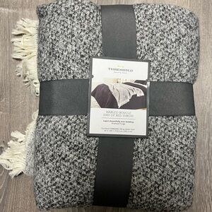 Threshold Marled Boucle Bed Throw with Fringe